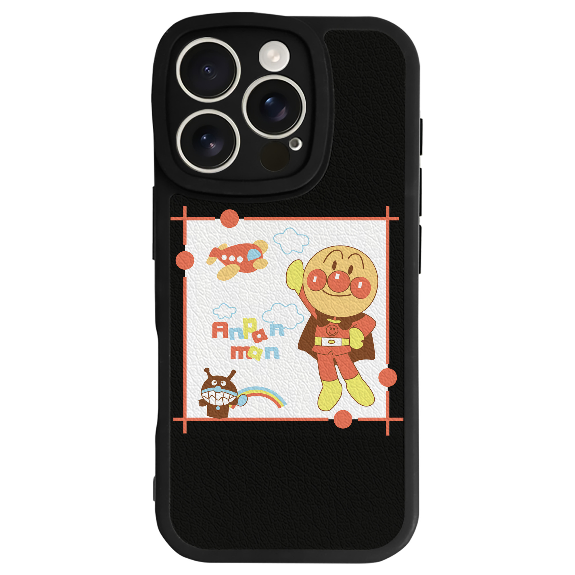 （画像用） アンパンマン Anpanman 【iPhone 16シリーズ対応】シリコンスマホケース（レザー調） 材質：シリコン